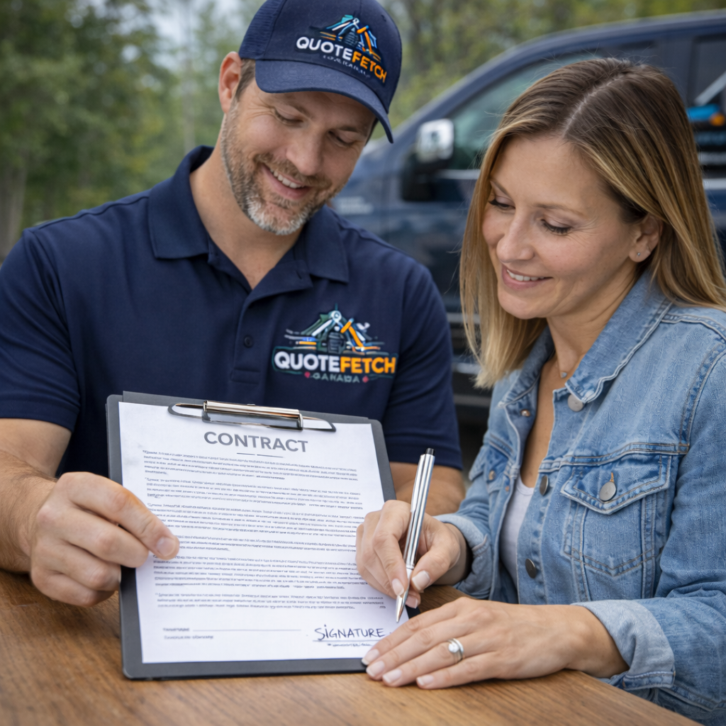 Signing a contract